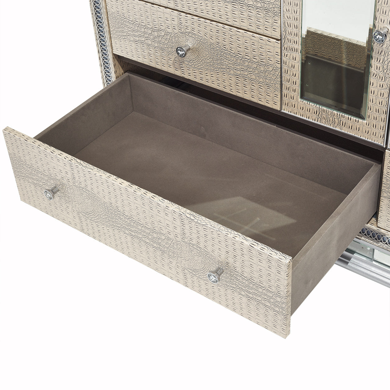 Aico Furniture - Hollywood Swank Upholstered Dresser In Crystal Croc - Nt03050-09
