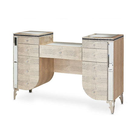 Michael Amini Hollywood Swank Upholstered Vanity Desk - Home Elegance USA