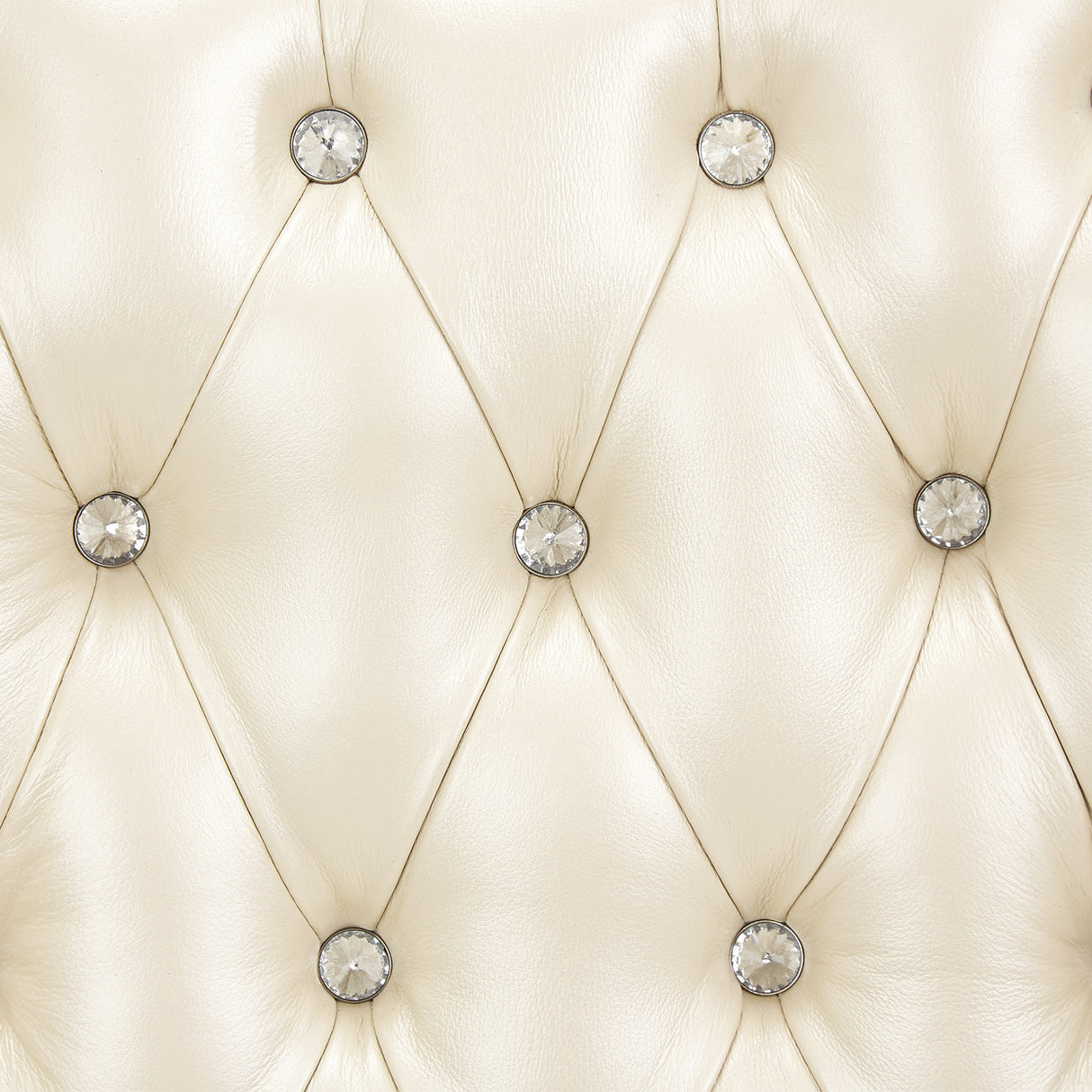 Aico Furniture - Hollywood Swank Modern Crystal Tufted Desk Chair In Creamy Pearl - 03244-14