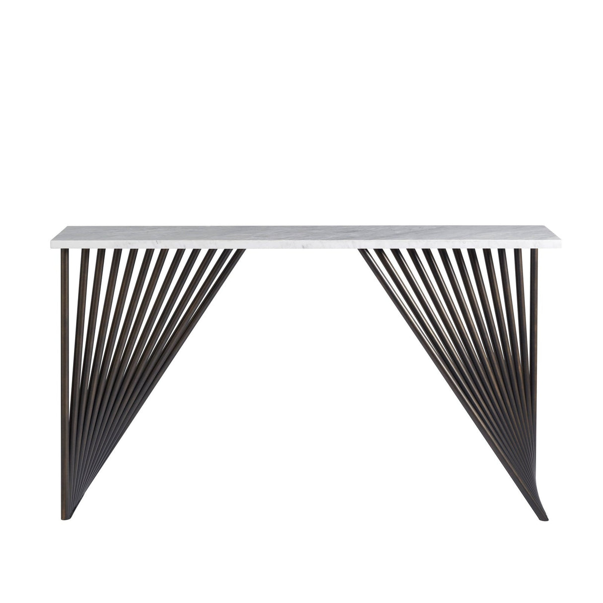 Marcel Console Table Stone Top & Bronze Metal Base | Universal