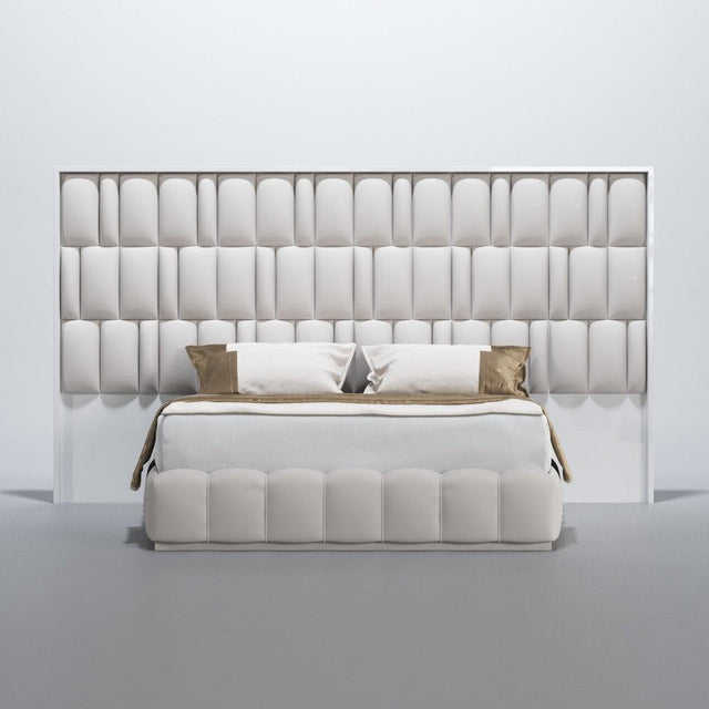 Esf Furniture - Orion Eastern King Size Bed In White With Light - Orionks