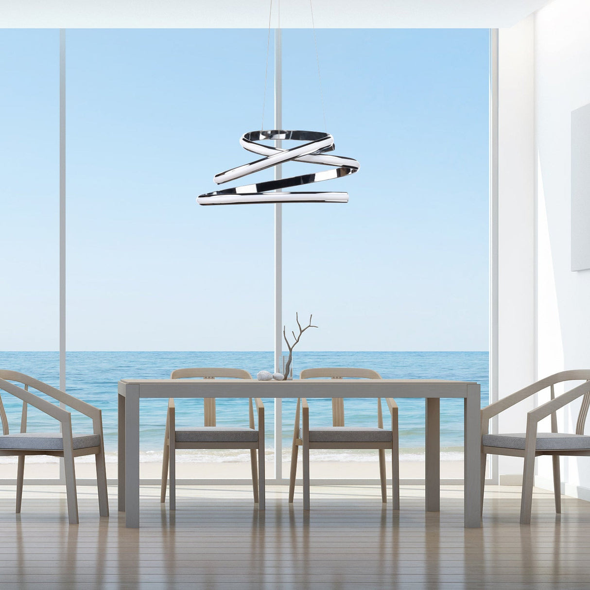 Oslo LED Adjustable Chandelier // Chrome - Home Elegance USA