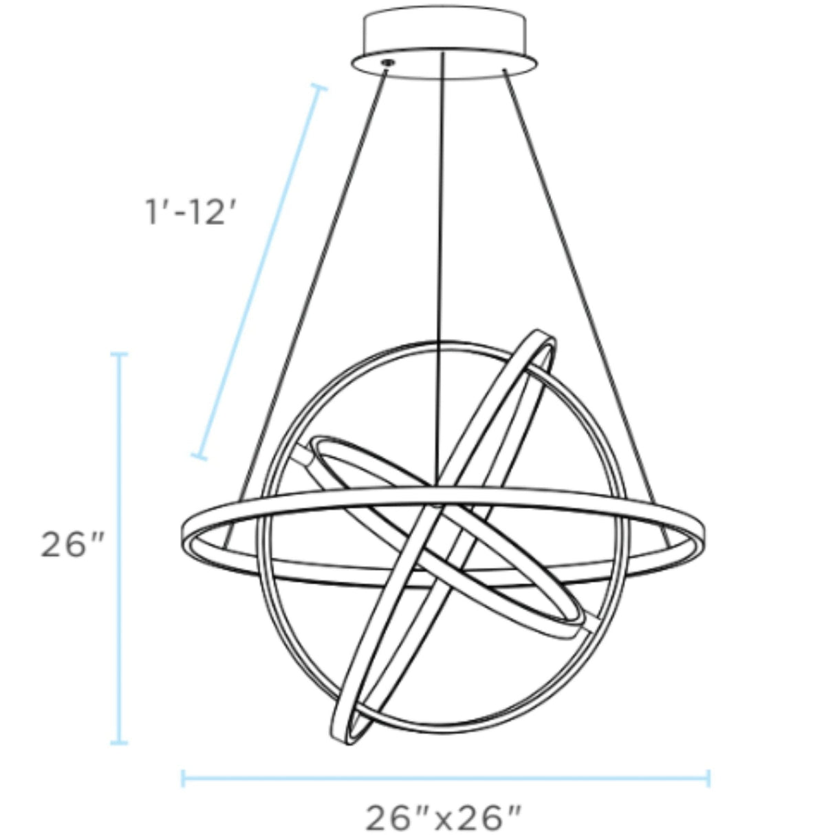 Oxford LED Adjustable Chandelier // Sandy Gold - Home Elegance USA