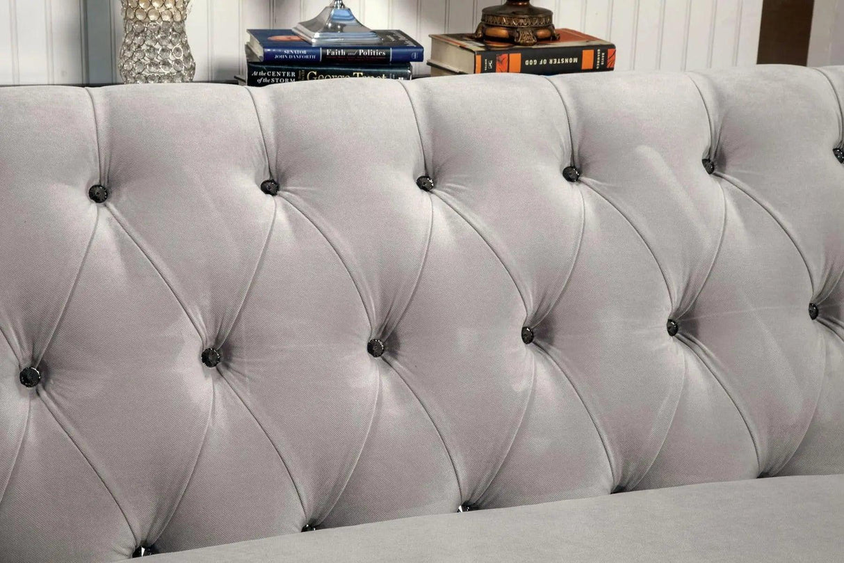 Rotterdam Modern Sectional in Warm Gray Fabric Color by Furniture of America Furniture of America