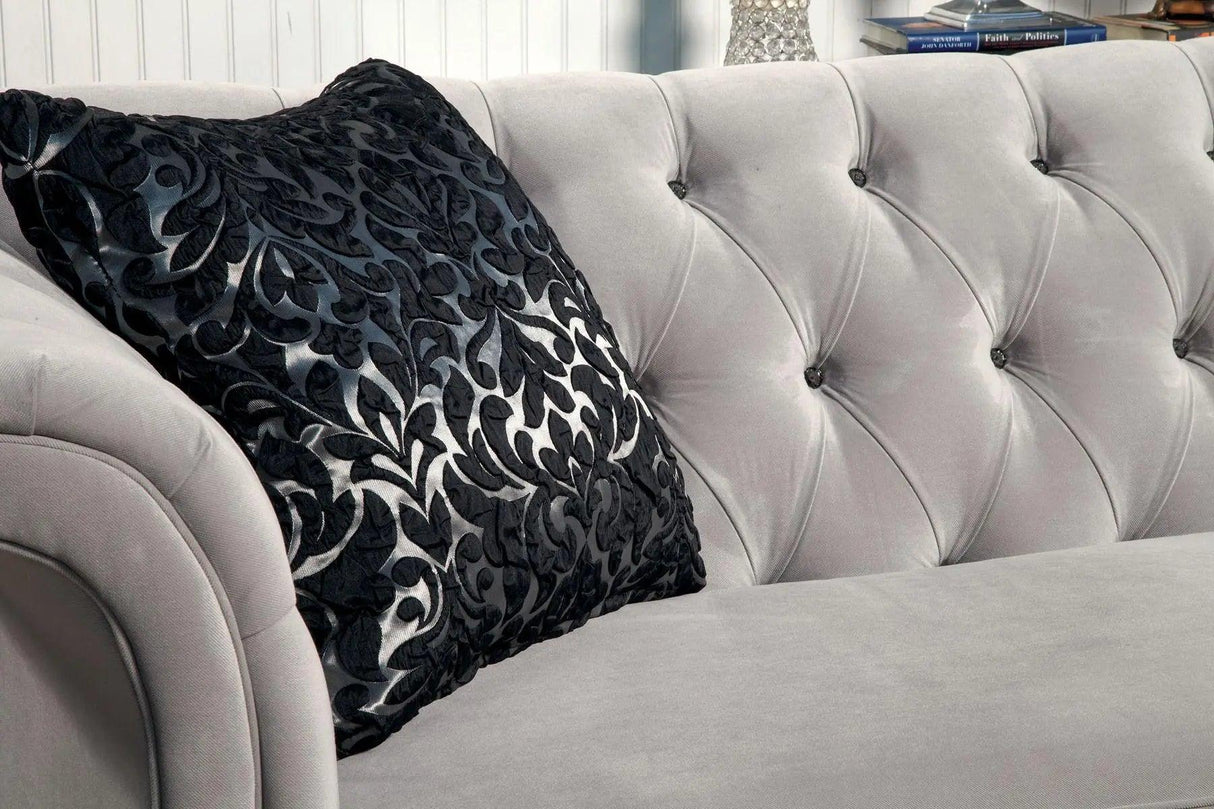 Rotterdam Modern Sectional in Warm Gray Fabric Color by Furniture of America Furniture of America