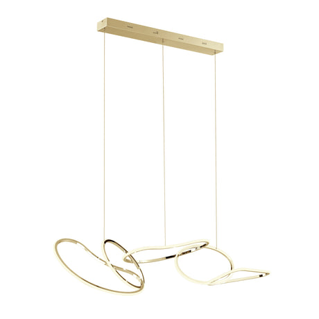 Seoul LED Hoops Rectangular Chandelier // Gold - Home Elegance USA