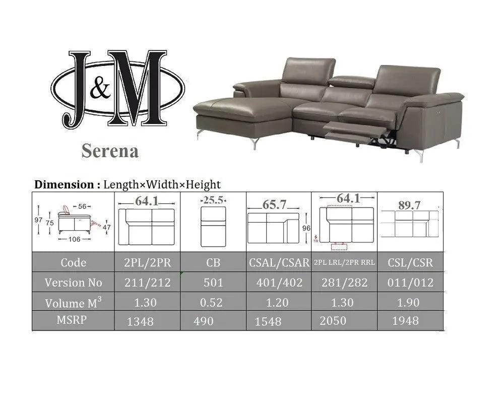 Serena Premium Leather Sectional by J&M Furniture J&M Furniture