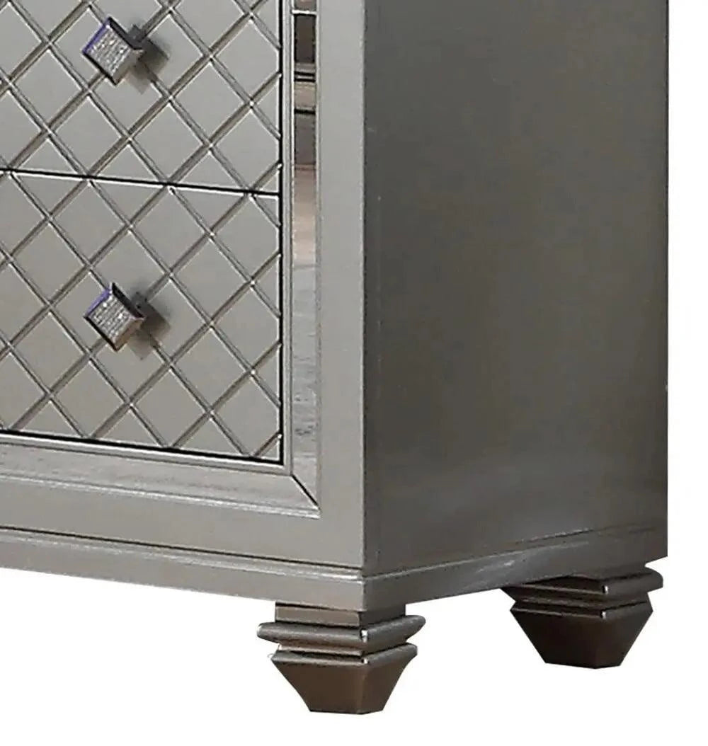 Shiney 6-Piece Bedroom Set Silver or White Finish – Cosmos Furniture - sold by Home Elegance USA