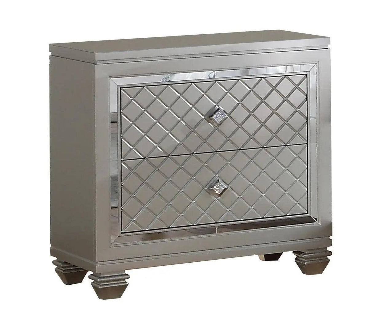 Shiney 6-Piece Bedroom Set Silver or White Finish – Cosmos Furniture - sold by Home Elegance USA