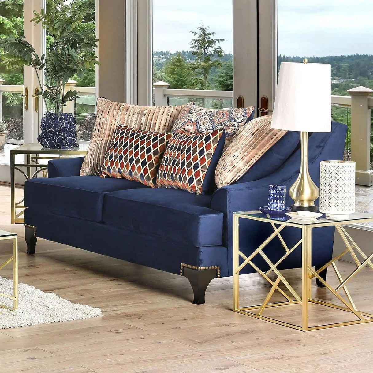 Sisseton Transitional Sofa and Loveseat by Furniture of America Furniture of America