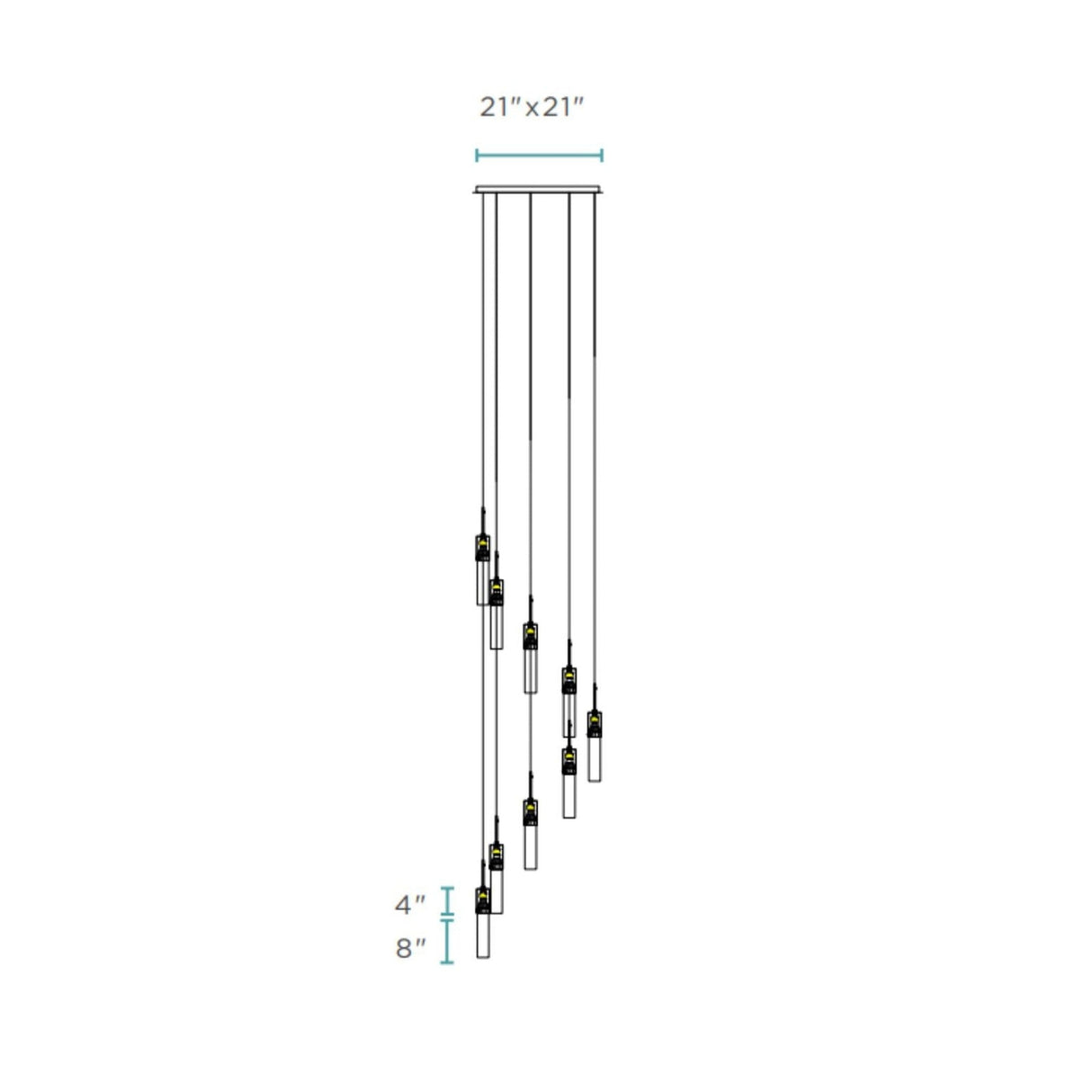 Sparkling Night Chandelier // 9 Light LED Spiral - Home Elegance USA