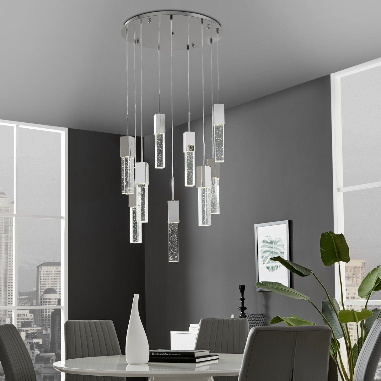 Sparkling Night Chandelier // 9 Light LED Spiral - Home Elegance USA