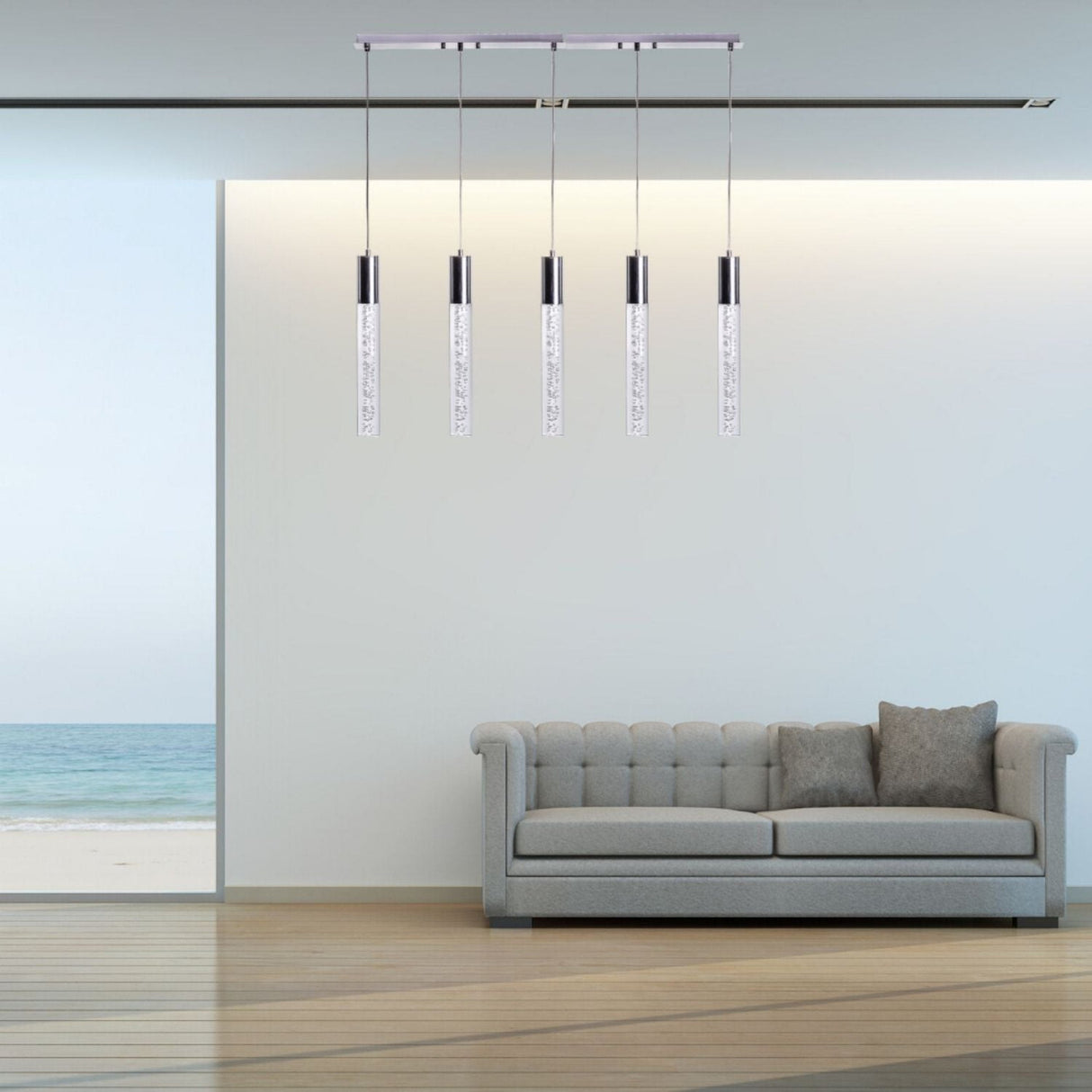 Sparkling Night Cylinder Chandelier // 5 Light - Home Elegance USA