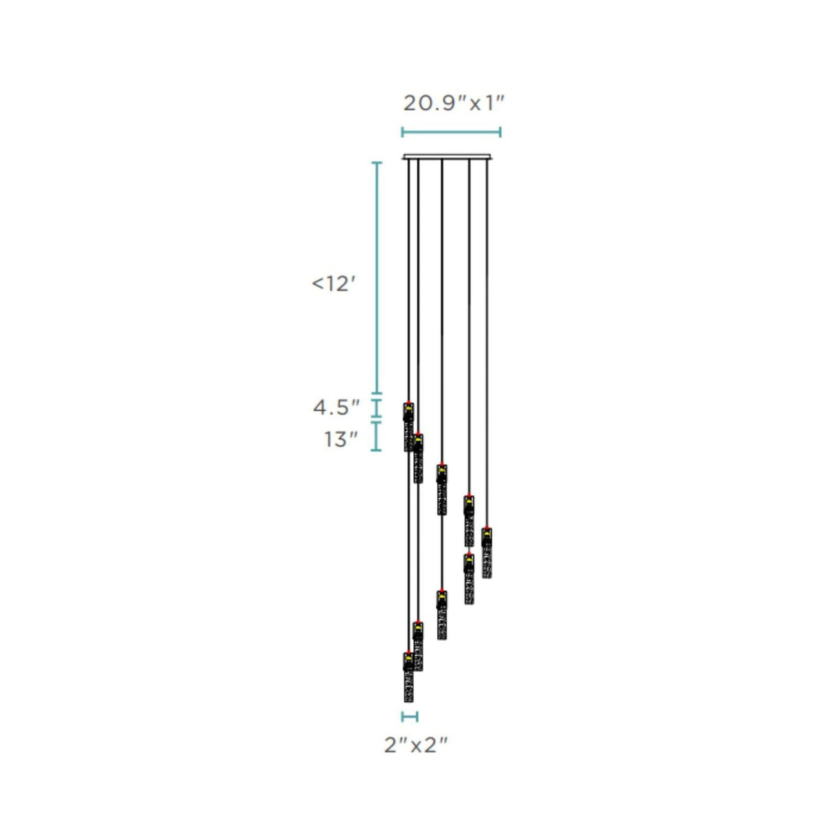 Sparkling Night Cylinder Chandelier // 9 Light - Home Elegance USA
