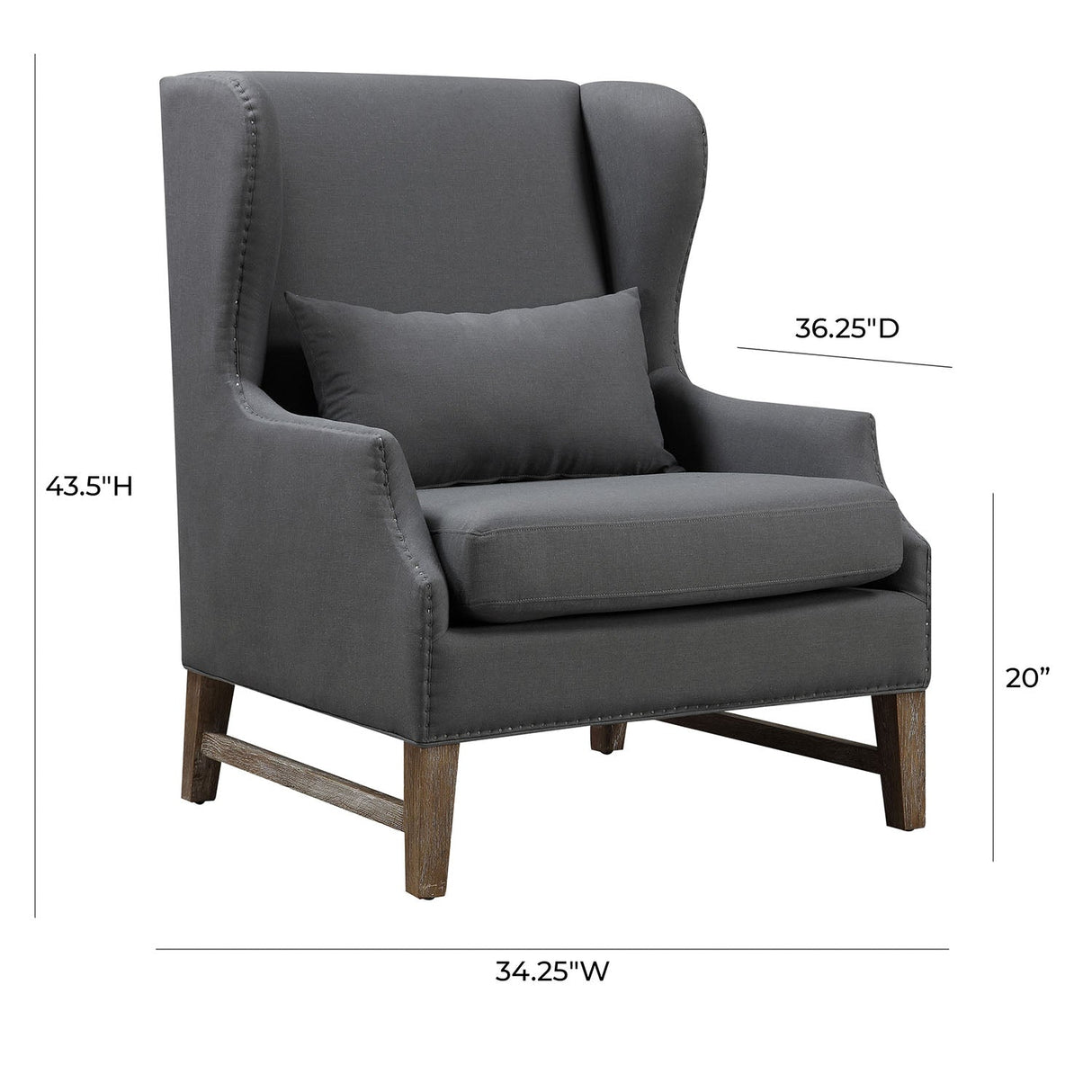 Devon Linen Wing Chair | TOV | Home Elegance USA
