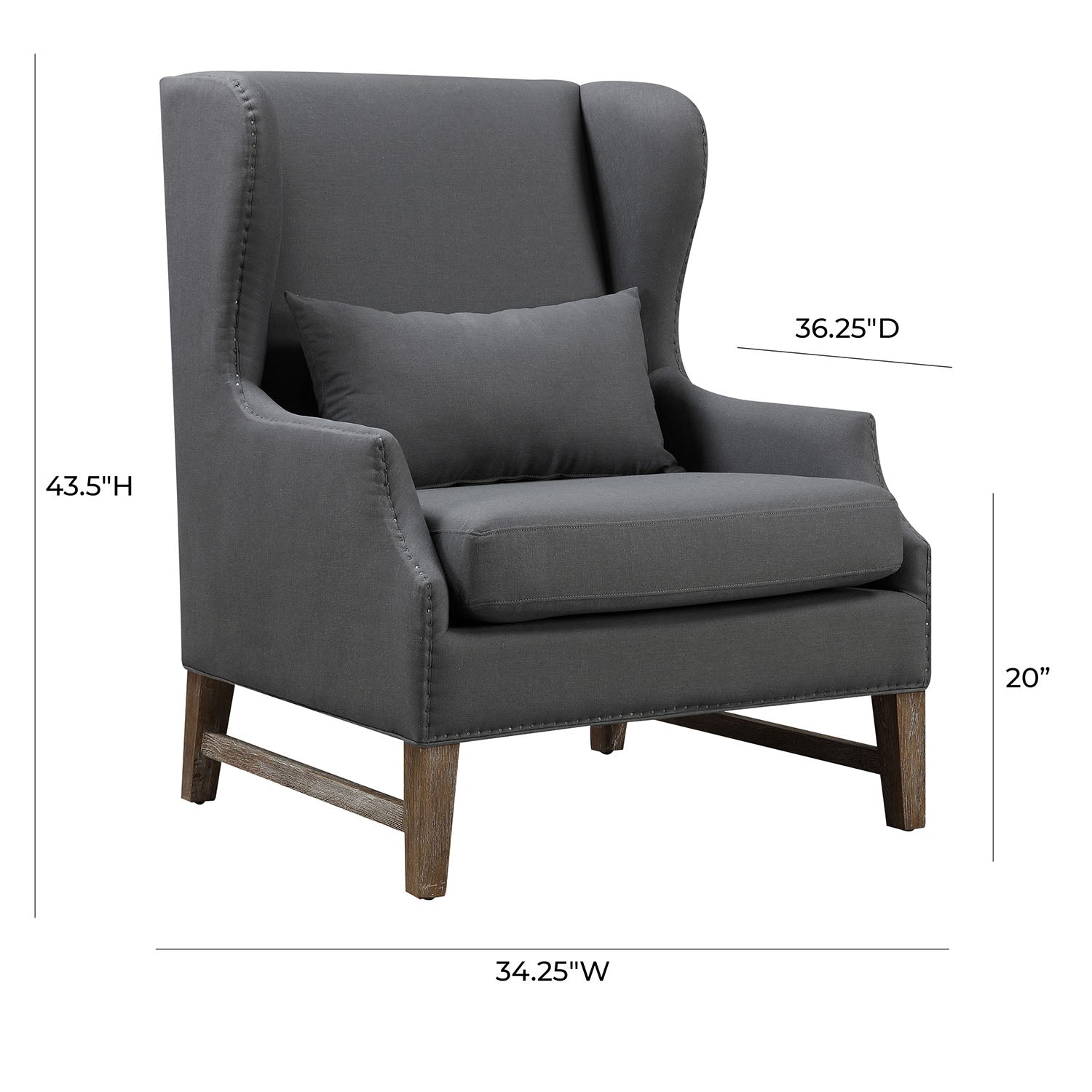 Devon Linen Wing Chair | TOV | Home Elegance USA