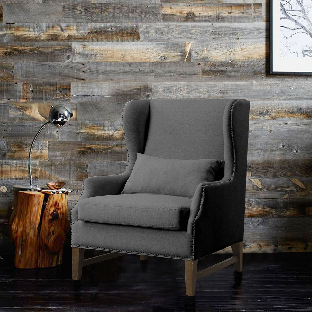 Devon Linen Wing Chair | TOV | Home Elegance USA