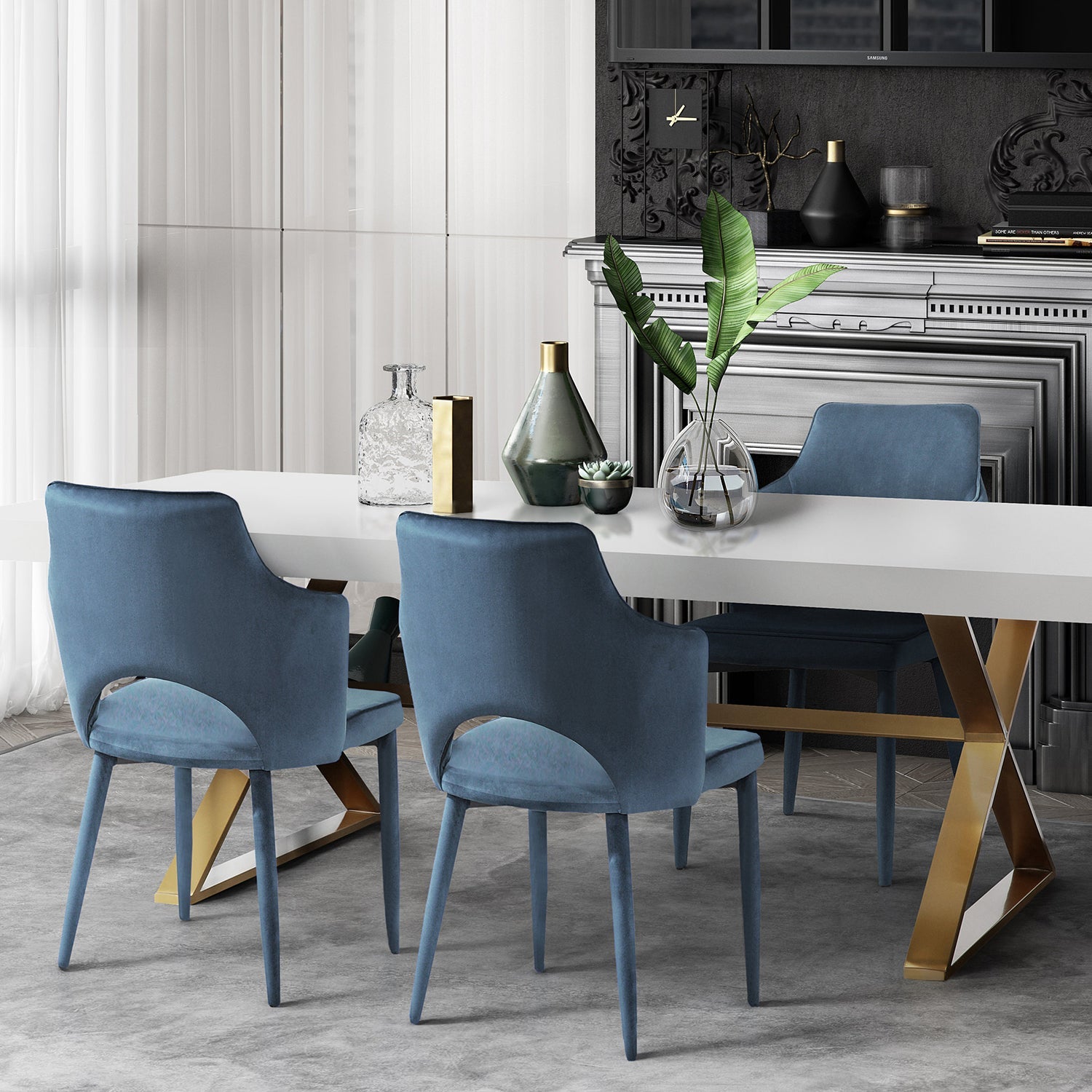 Adeline Lacquer Dining Table | TOV | Home Elegance USA