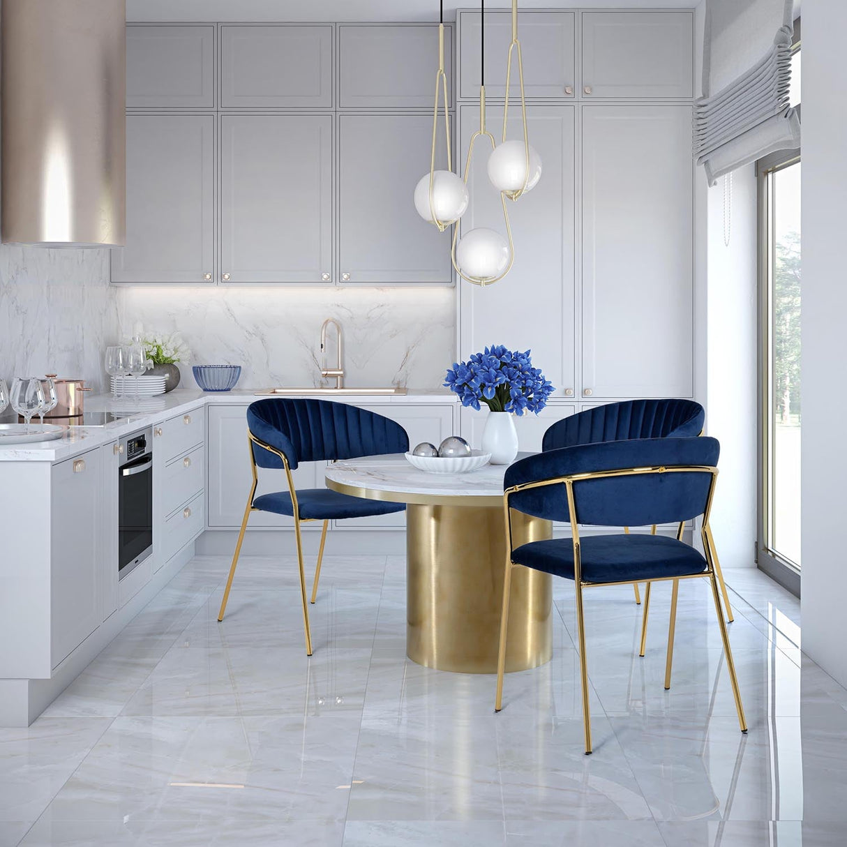 Alisin Marble Dining Table | TOV | Home Elegance USA