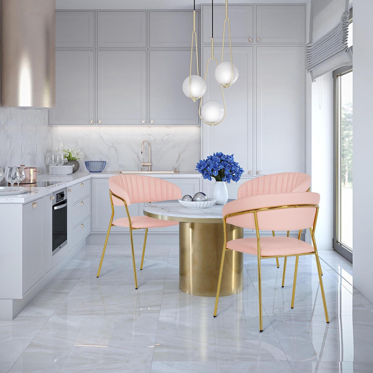 Alisin Marble Dining Table | TOV | Home Elegance USA