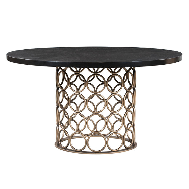 Tov Furniture Valentina Brass Round Dining Table