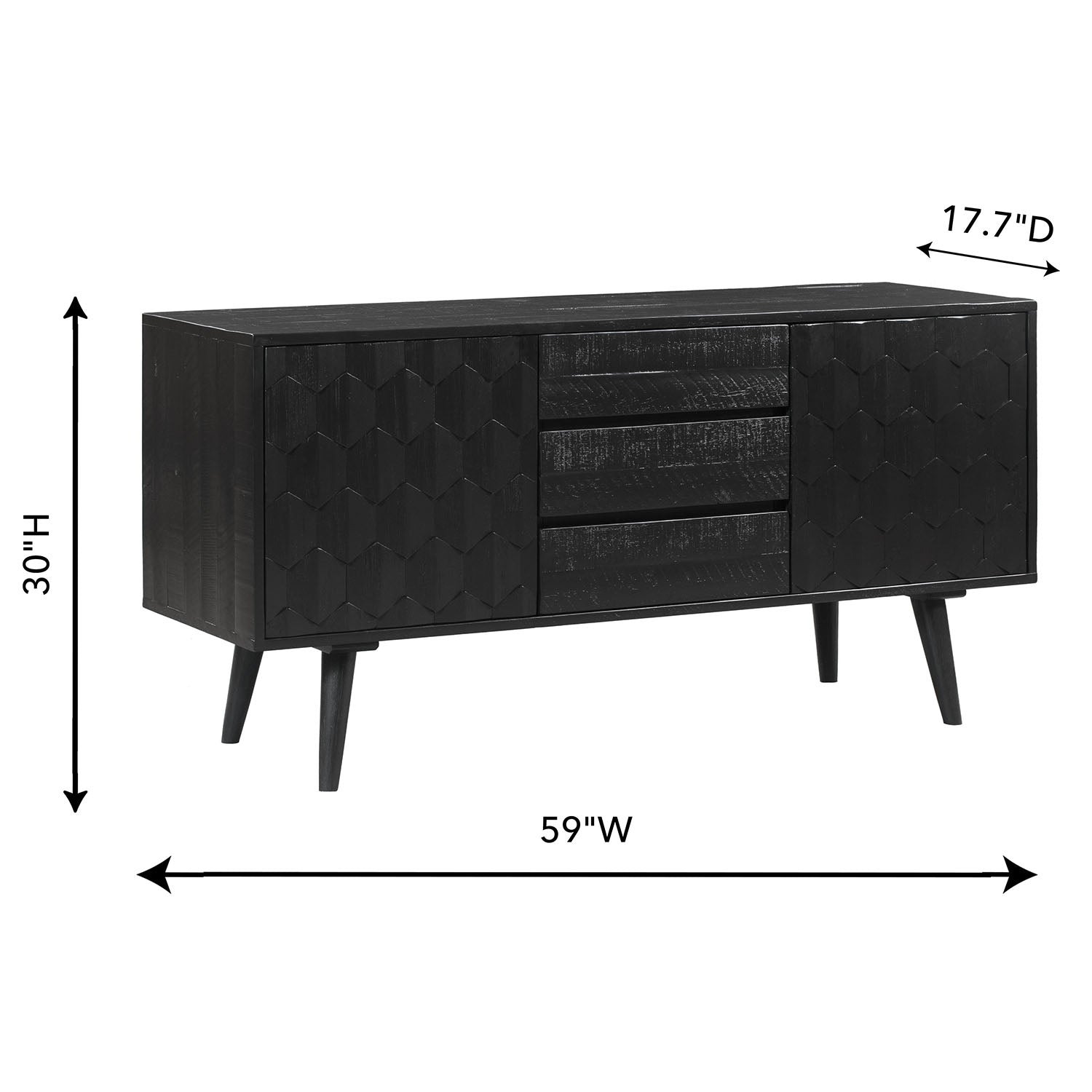 Tov Furniture Valentina Black Buffet