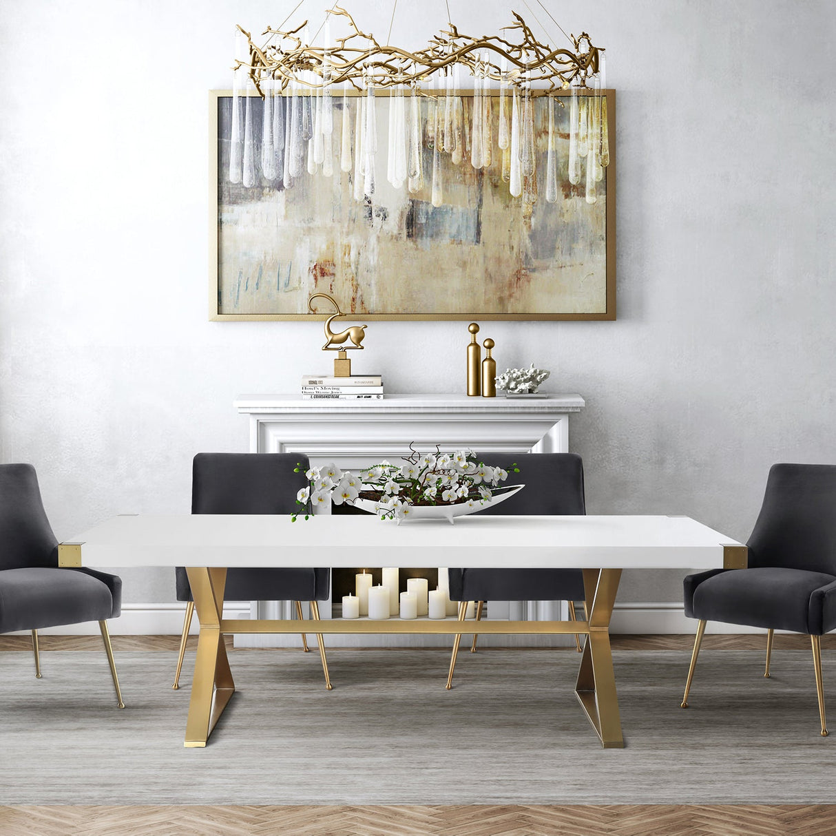 Adeline Lacquer Dining Table | TOV | Home Elegance USA
