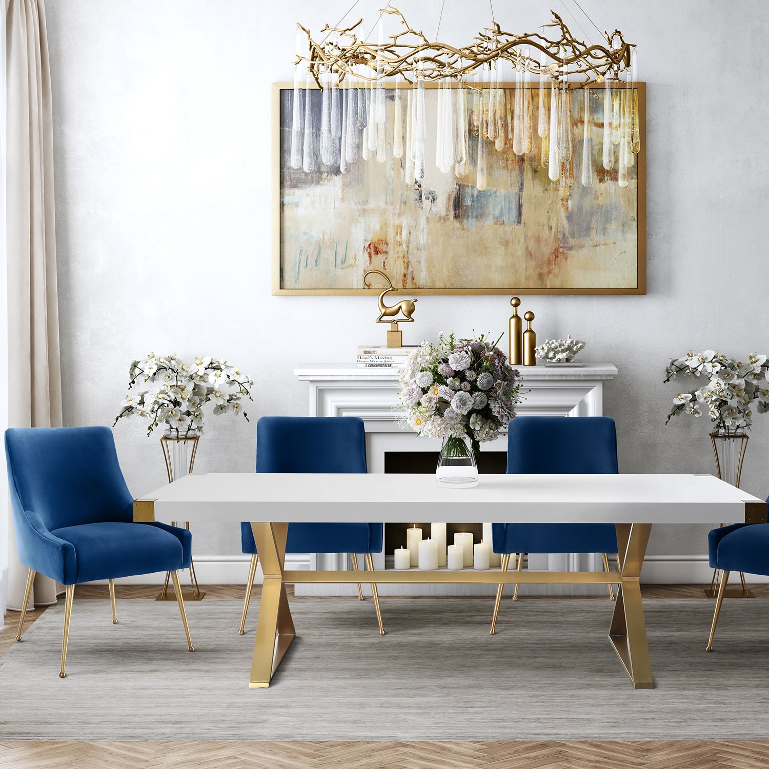 Adeline Lacquer Dining Table | TOV | Home Elegance USA