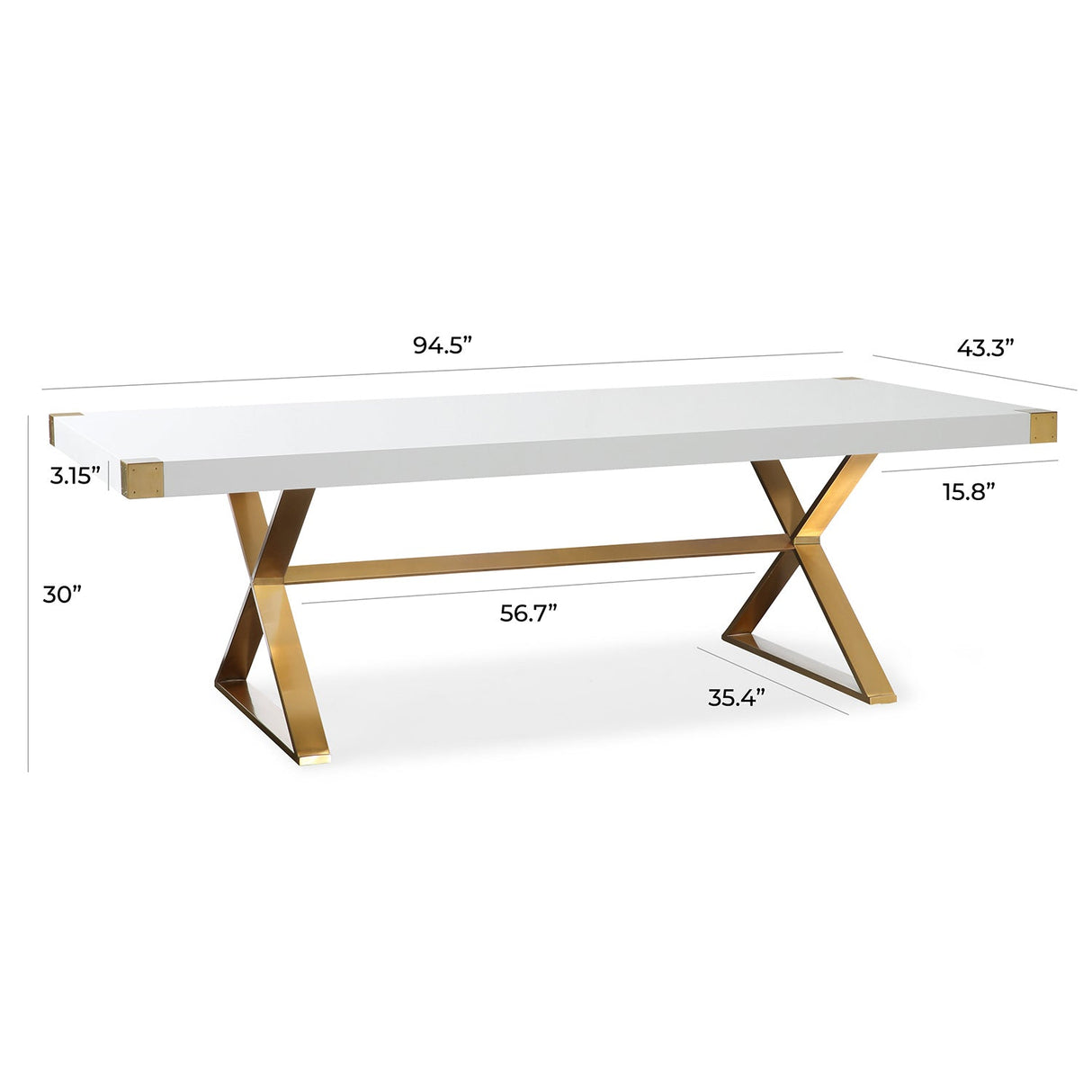 Adeline Lacquer Dining Table | TOV | Home Elegance USA