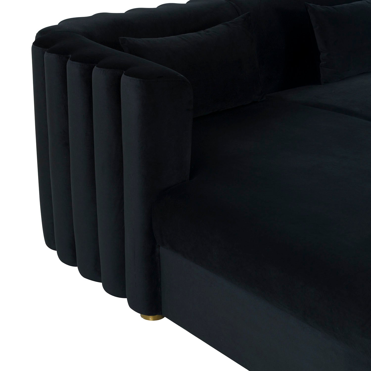 Callie Velvet Left Arm Sectional Sofa | TOV | Home Elegance USA