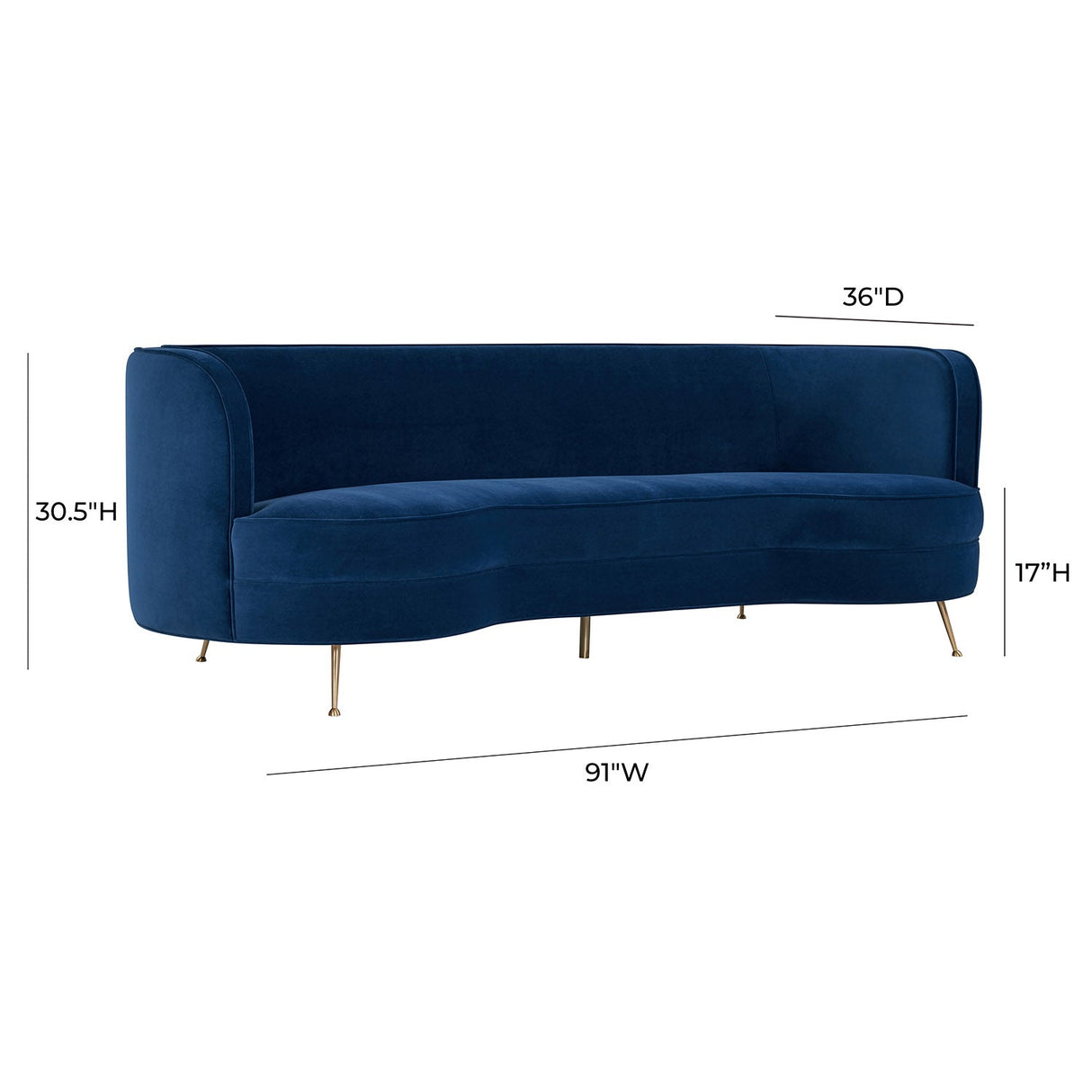 Tov Furniture Flare Velvet Sofa