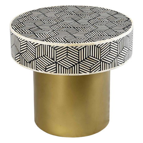 Bone Inlay Round Side Table | TOV | Home Elegance USA