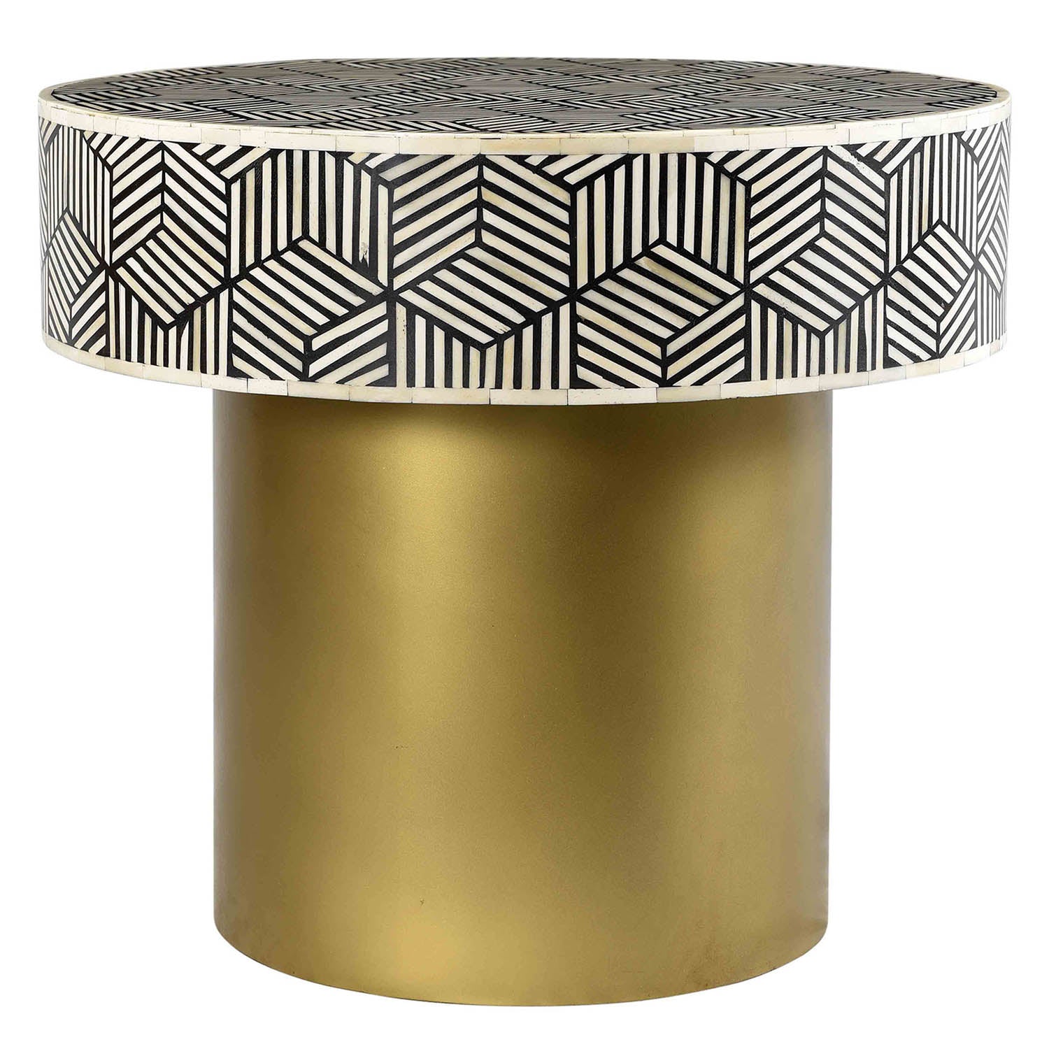 Bone Inlay Round Side Table | TOV | Home Elegance USA
