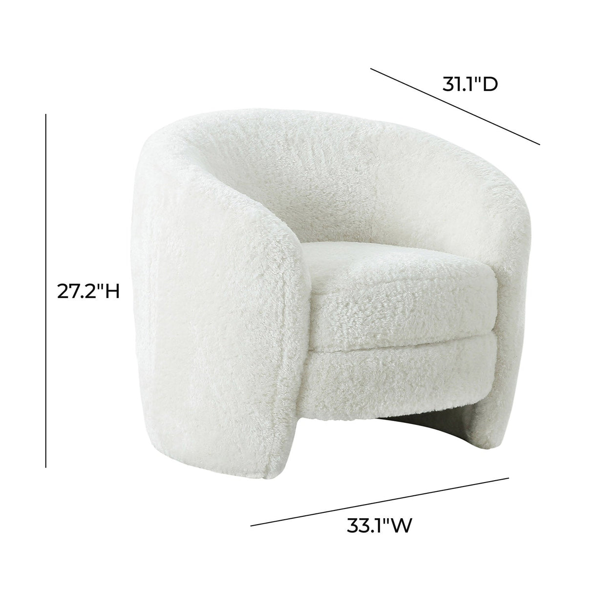 Dakota Shearling Armchair | TOV | Home Elegance USA