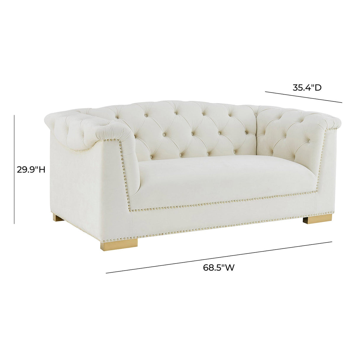 Tov Furniture Farah Velvet Loveseat
