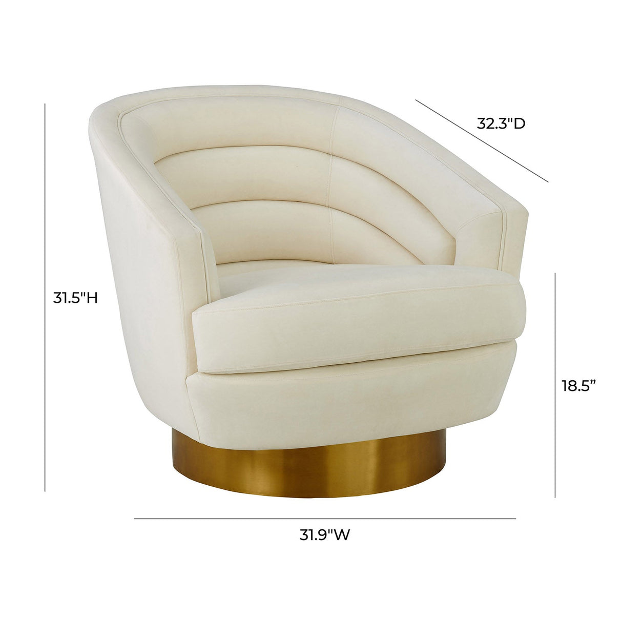 Canyon Velvet Swivel Chair | TOV | Home Elegance USA