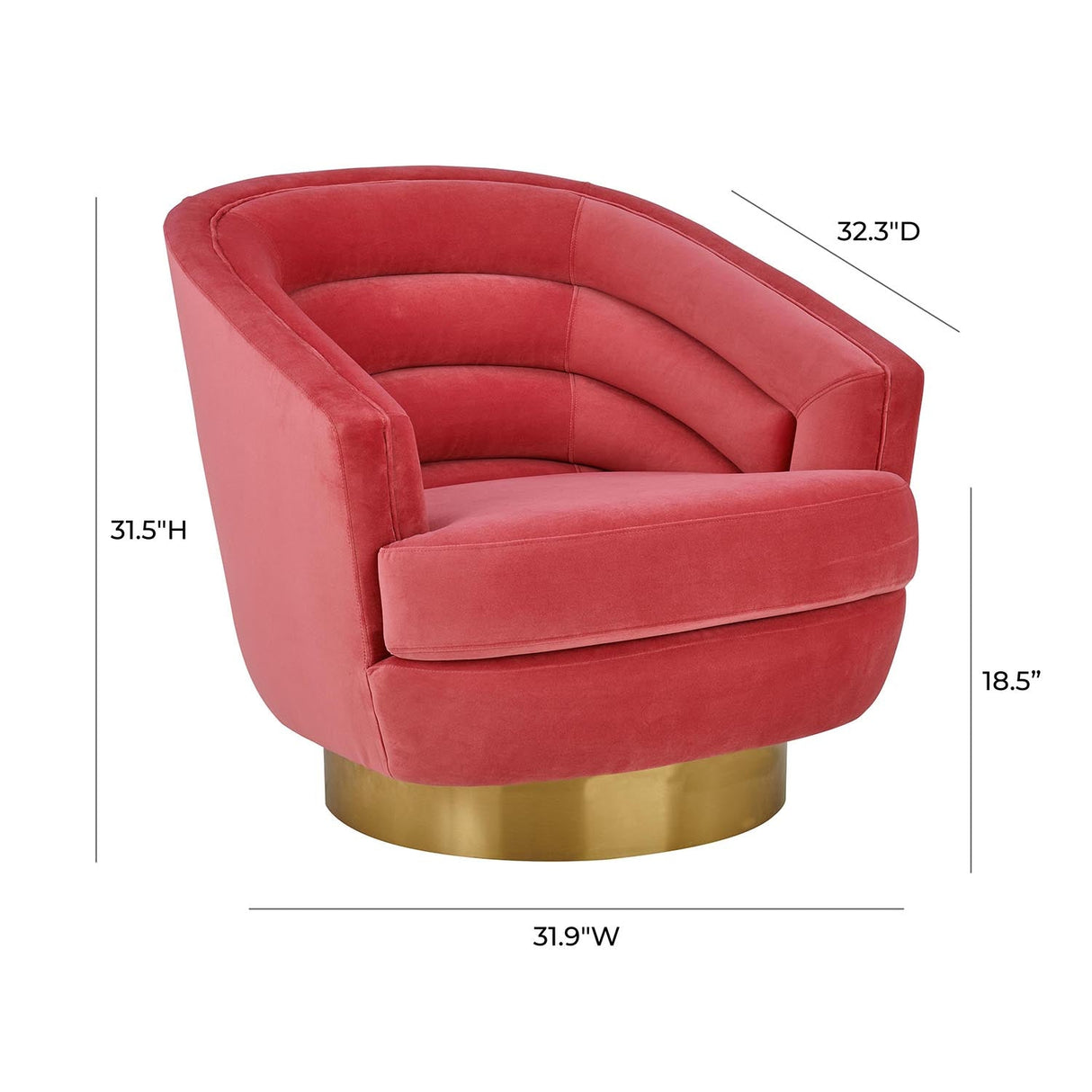 Canyon Velvet Swivel Chair | TOV | Home Elegance USA