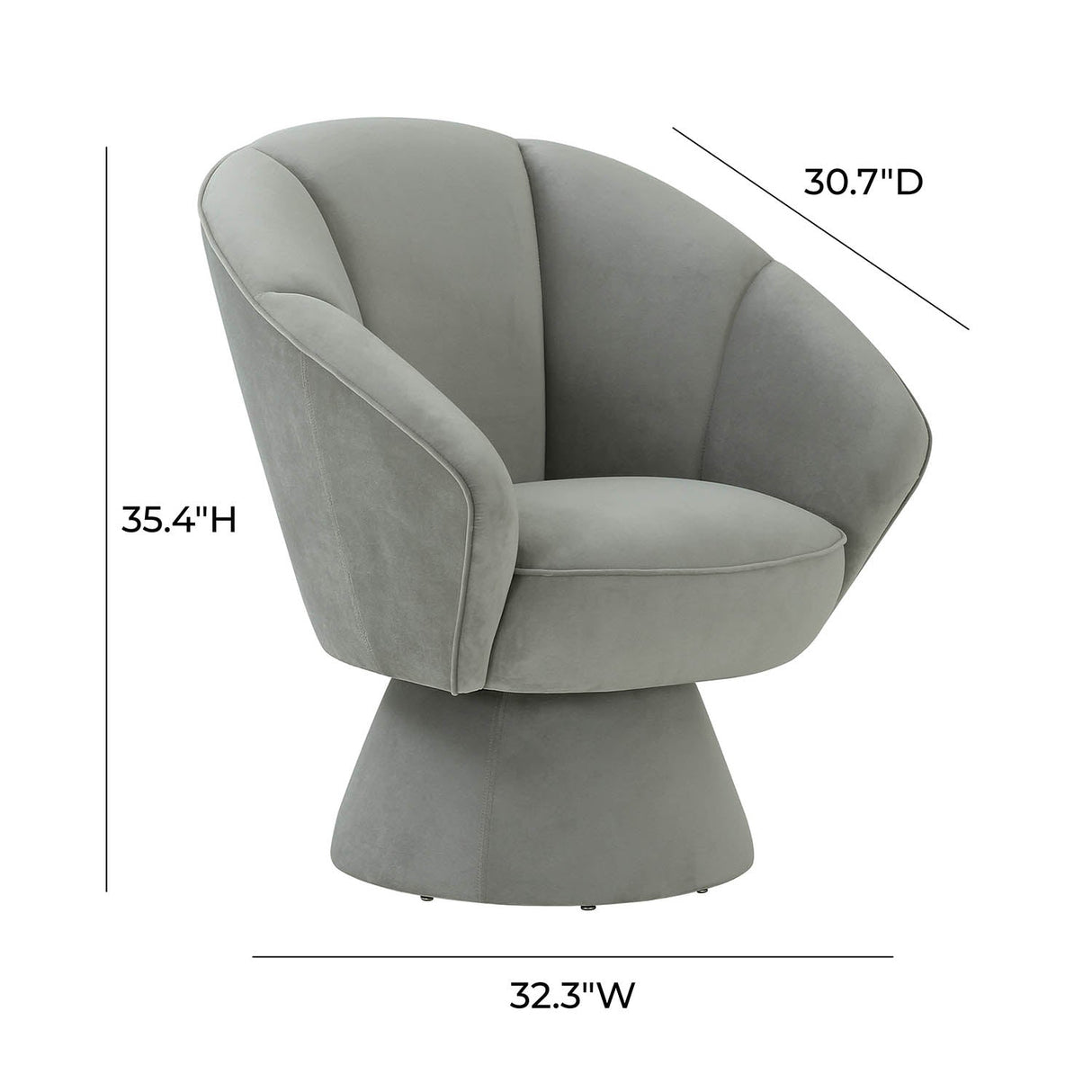 Allora Velvet Swivel Chair | TOV | Home Elegance USA