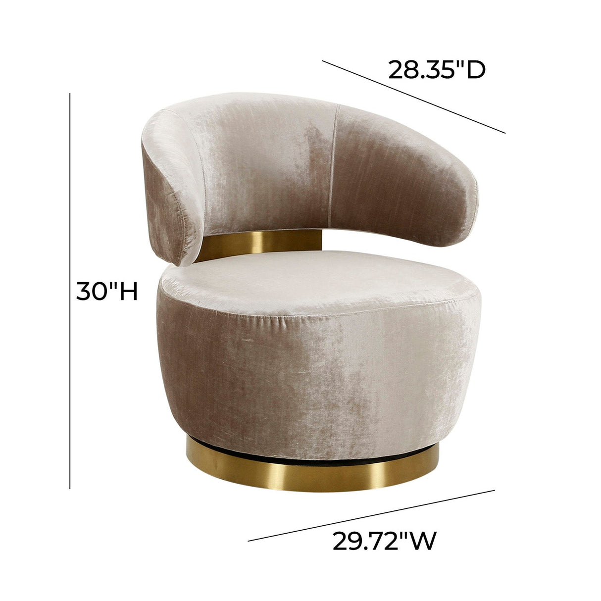 Austin Velvet Swivel Chair | TOV | Home Elegance USA