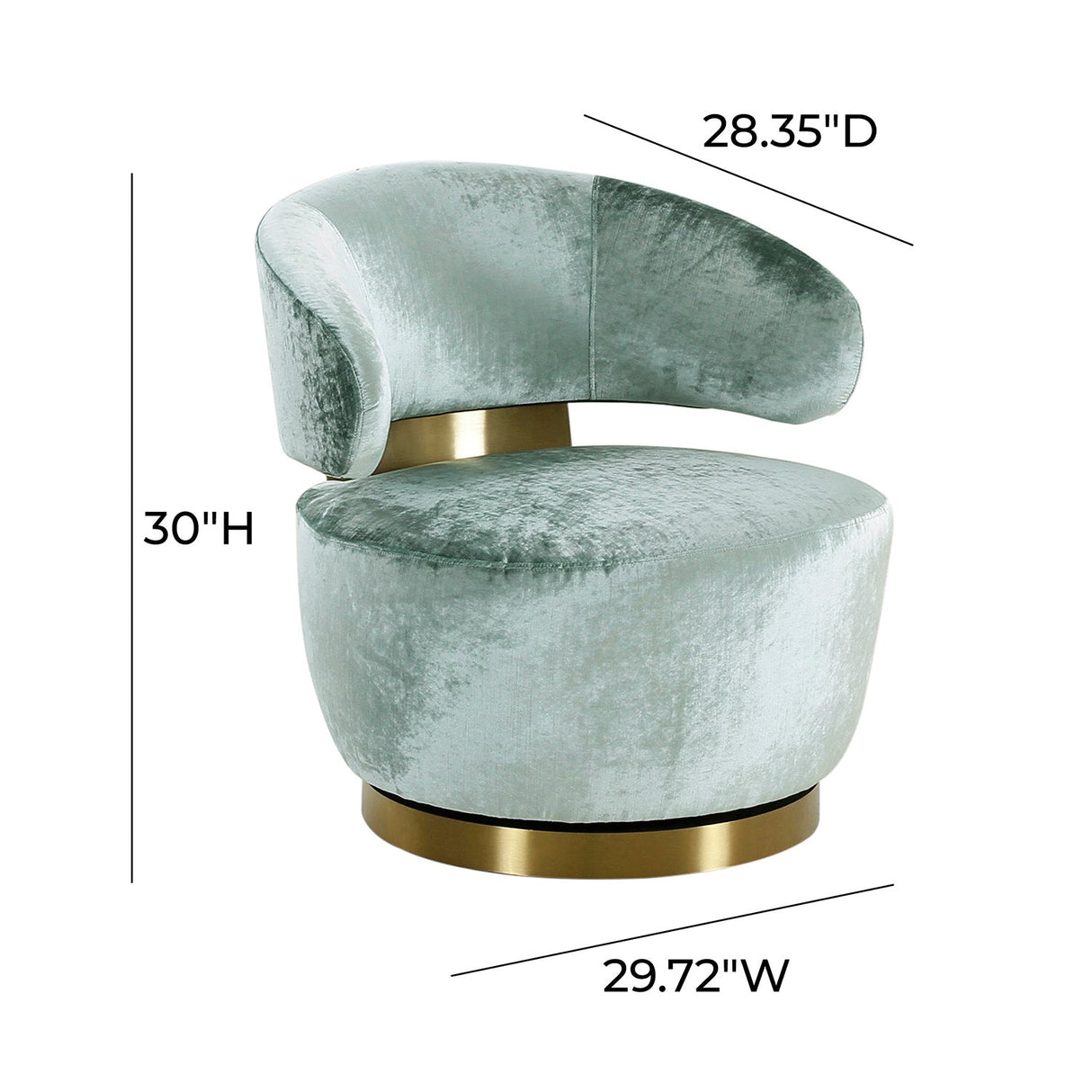 Austin Velvet Swivel Chair | TOV | Home Elegance USA