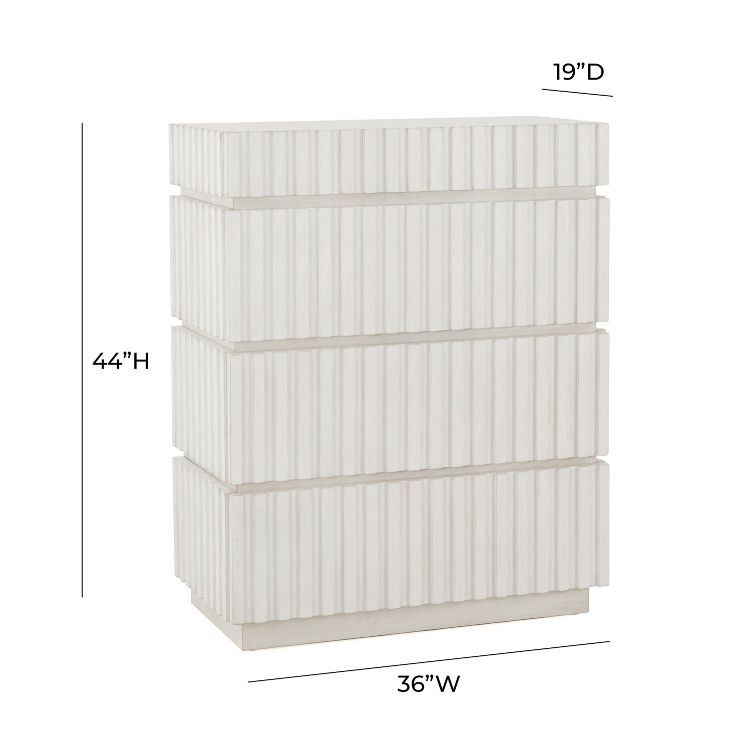 Adu Snow White 4 Drawer Chest | TOV | Home Elegance USA