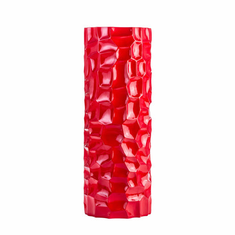 Textured Honeycomb Vase // Red, 36" - Home Elegance USA