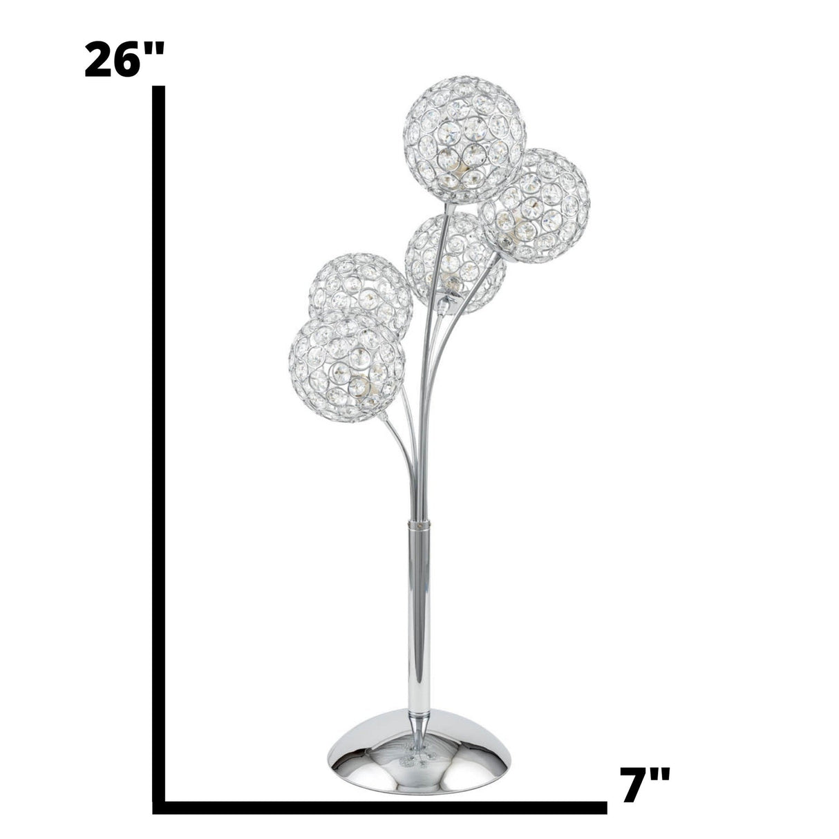Thailand Crystal Domes Table Lamp // 5 Light - Home Elegance USA