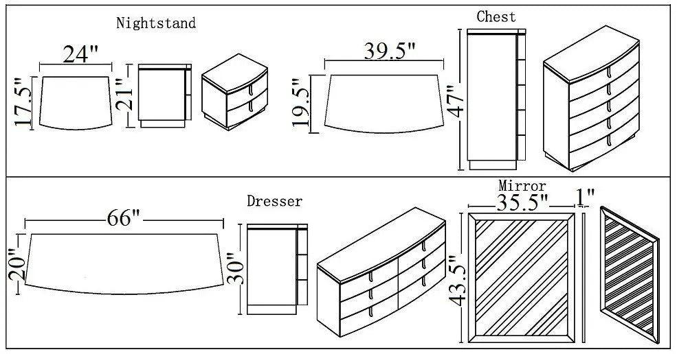 The New York Modern Bedroom Set by J&M Furniture J&M Furniture