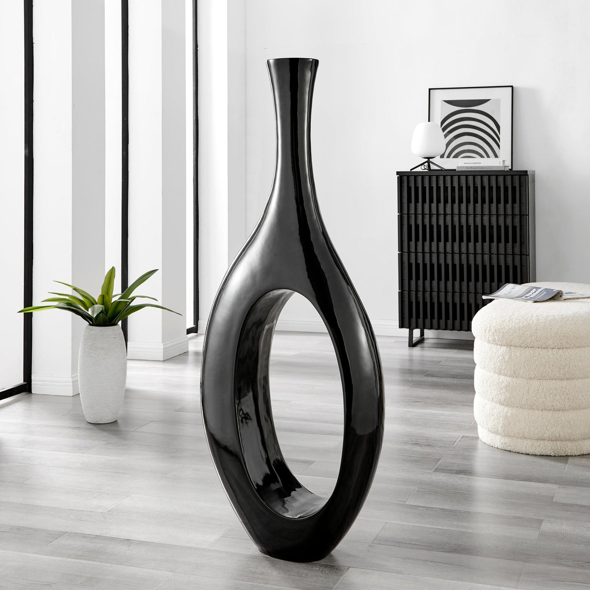Trombone Vase // Large Black - Home Elegance USA