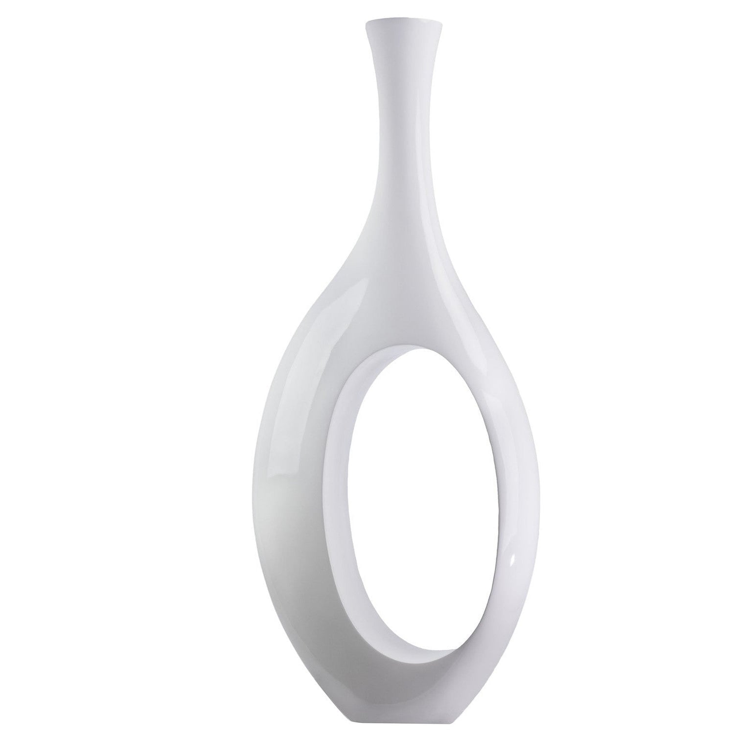 Trombone Vase // Large White - Home Elegance USA