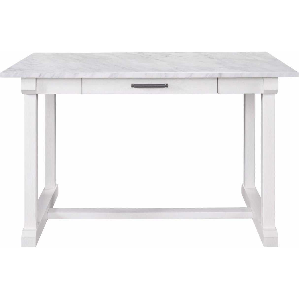 Elena Counter Table Picket Fence Finish with Marble Top – Universal