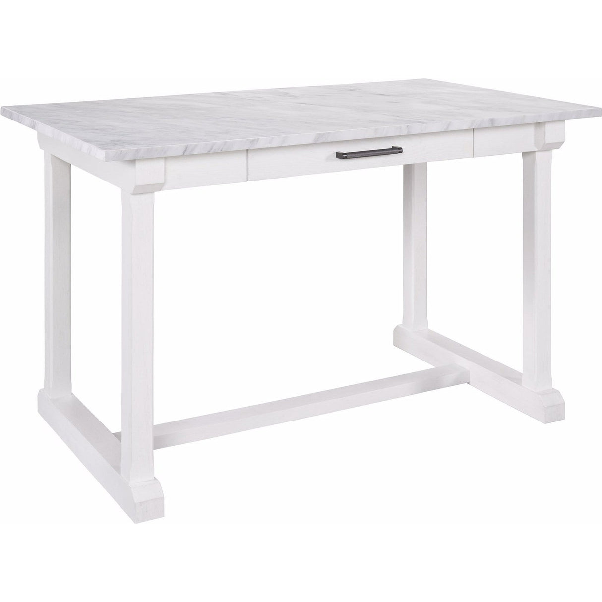 Elena Counter Table Picket Fence Finish with Marble Top – Universal
