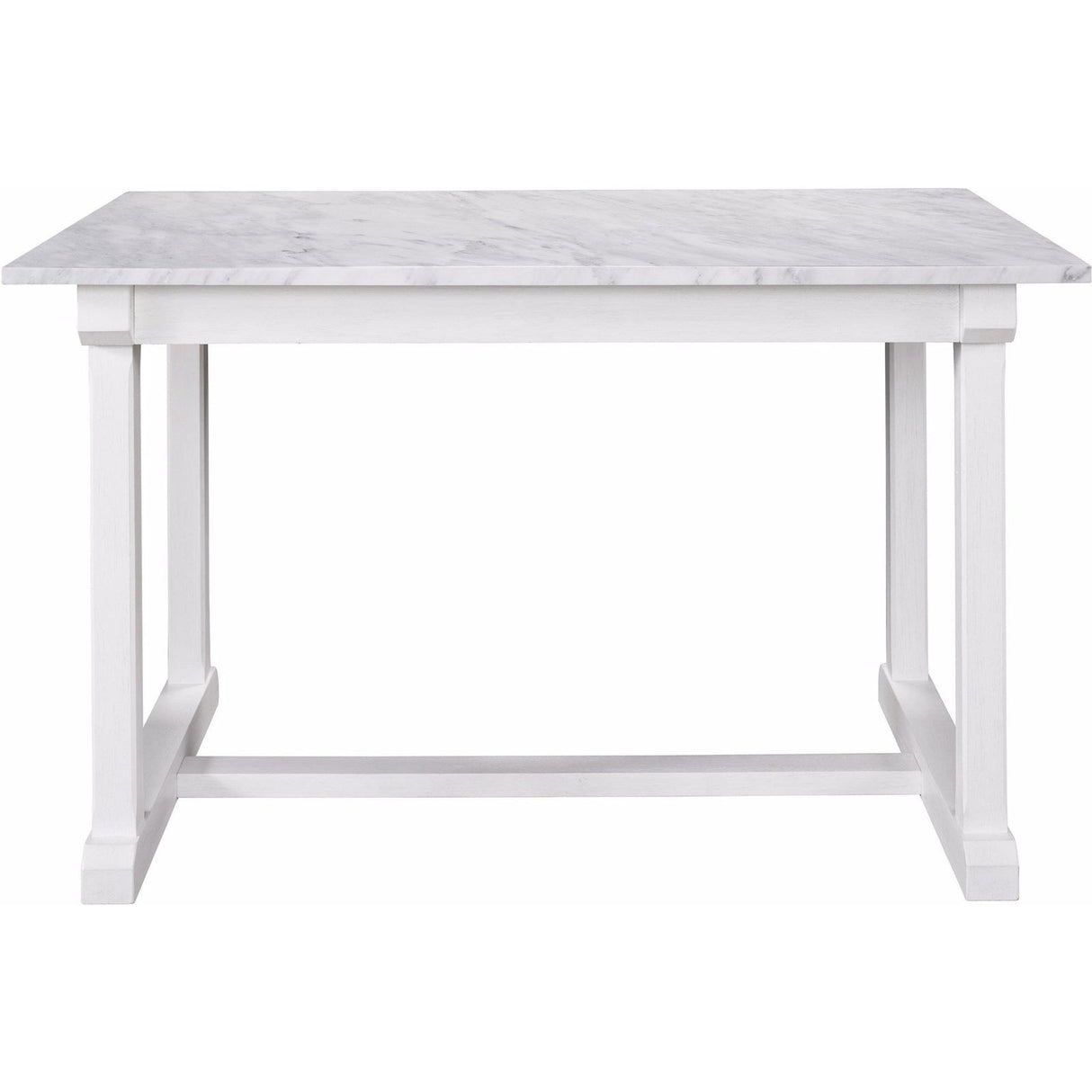 Elena Counter Table Picket Fence Finish with Marble Top – Universal