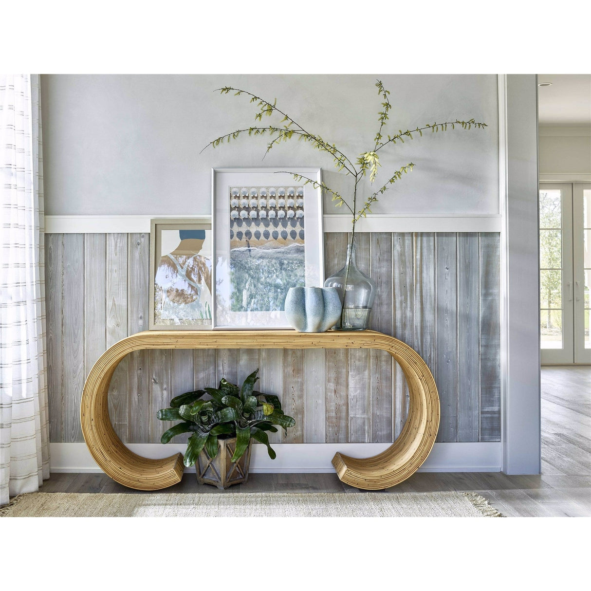 St. Lucia Console Natural Rattan Coastal Accent | Universal